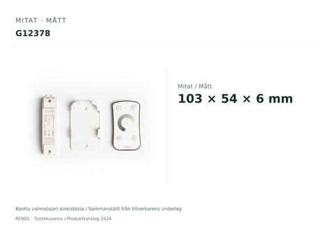 Mitat / Mått – G12378