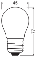 OSRAM PARATHOM RETRO Mini-Ball E27 LED-lampa – måttskiss (G13015)