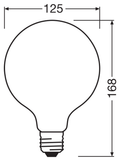 OSRAM PARATHOM RETRO Globe E27 LED-globallampa – måttskiss (G13460)