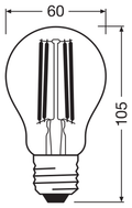 OSRAM ULTRA ECONOMY Classic A E27 LED-lampa – måttskiss (G13947)