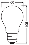 OSRAM ULTRA ECONOMY Classic A E27 LED-lampa – måttskiss (G13949)