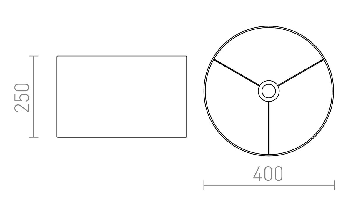 Rendl RON 40/25 lampskärm – måttskiss