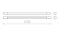 AMENITY 120 Seinävalaisin – Pitkänomainen LED, Krominen, IP44 - Nordic Lumen