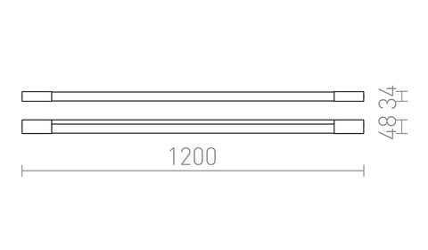 AMENITY 120 Seinävalaisin – Pitkänomainen LED, Krominen, IP44 - Nordic Lumen