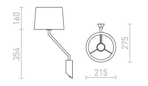 SHARP seinävalaisin – tekstiilivarjostin, E27-kanta - Nordic Lumen