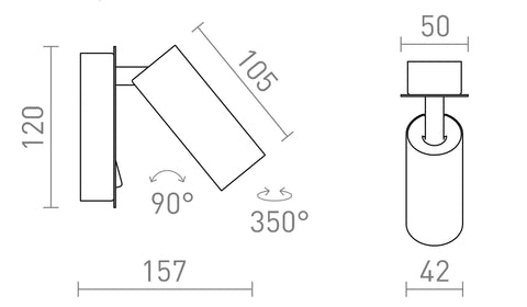 TAPIO I SQ seinävalaisin – LED 4.5W musta 3000K - Nordic Lumen