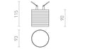 MARENGA RR4 90 LED-valaisimen asennuspiirros ja mitat