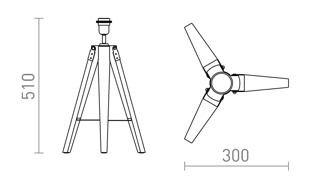 Rendl ALVIS bordslampsfot – måttskiss