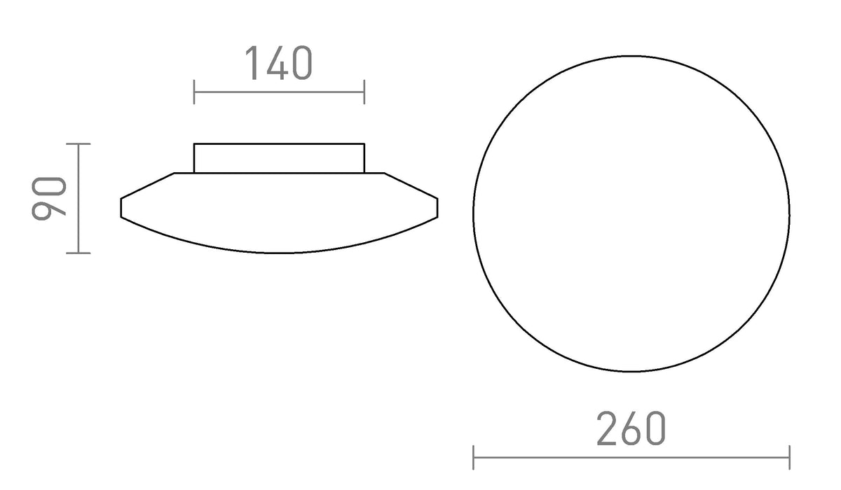 Rendl SARA LED 26 LED-taklampa – måttskiss