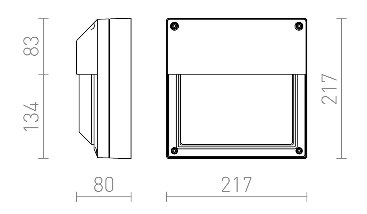 Rendl DELTA 215 vägglampa – måttskiss