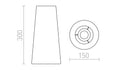 CONNY 15/30 pöytävalaisin varjostimen tekniset mitat, sopii E27-kantaan, tyylikäs valinta.
