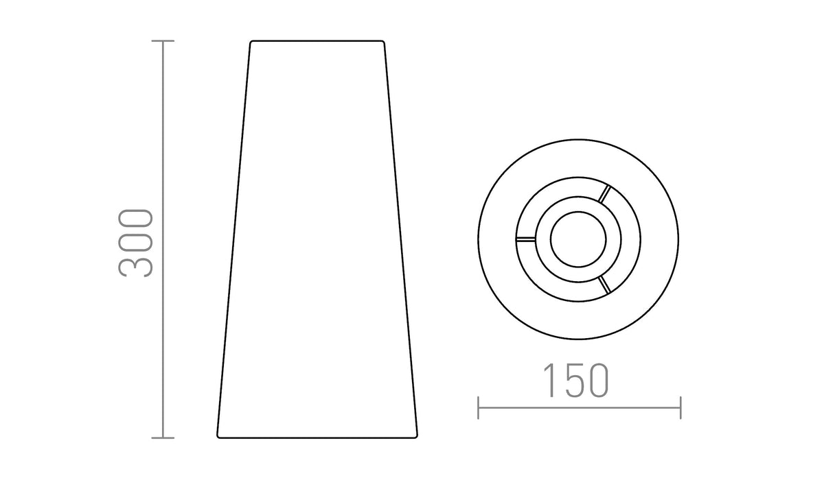 CONNY 15/30 Bordlampskärm - Flera Färgkombinationer – måttskiss