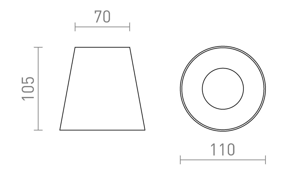Rendl VOLCA taklampa – måttskiss