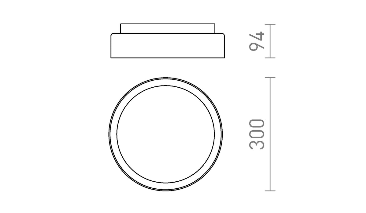 Rendl VENICE LED 30 taklampa i glas, krom, IP44 – måttskiss
