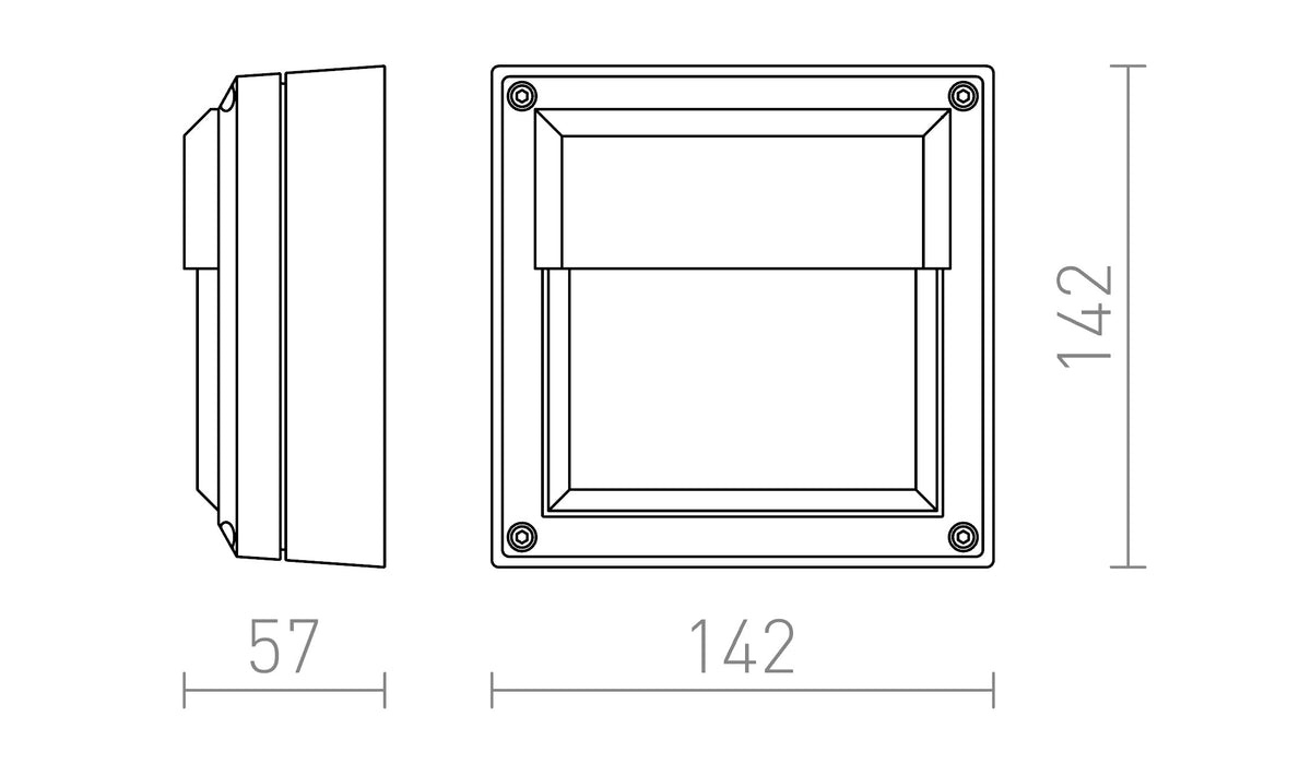 Rendl DELTA 145 vägglampa – måttskiss