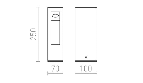 TREEZA LED 25 ulkopollari, 7W, IP54 - Nordic Lumen