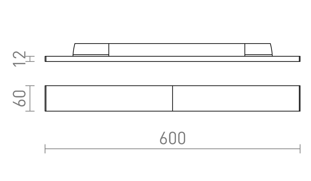 Rendl FLATLINE 60 LED-armatur för 3-fasskena, 18–24 W – måttskiss