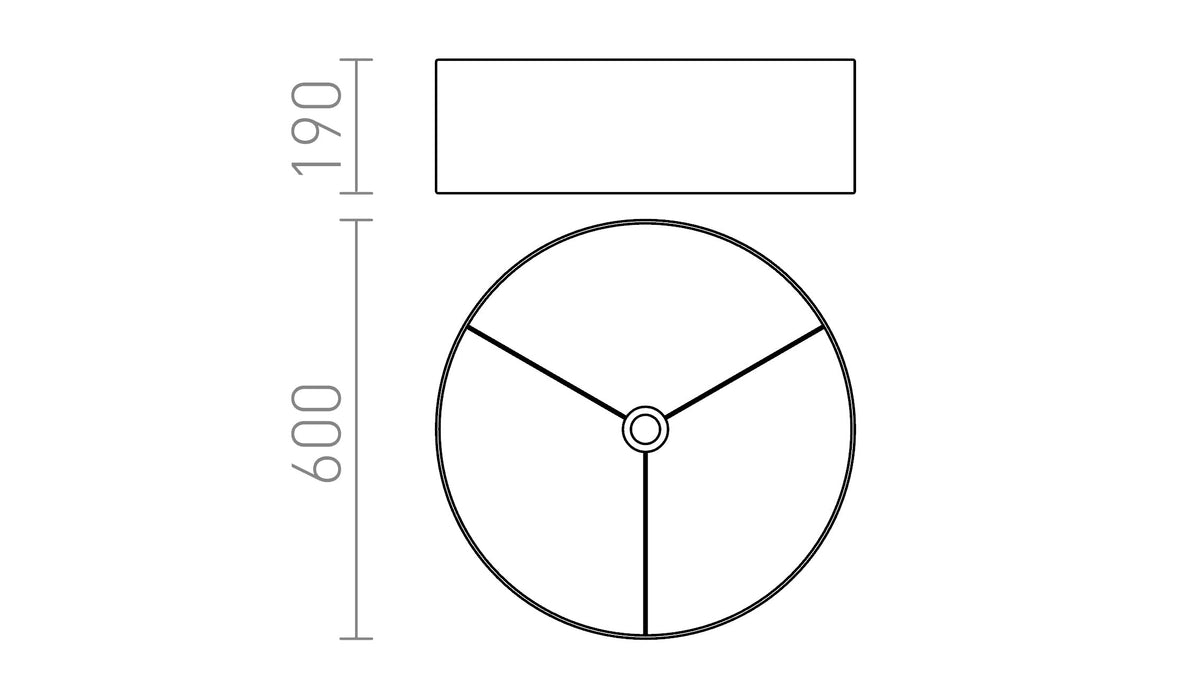 Rendl RON 60/19 lampskärm – måttskiss