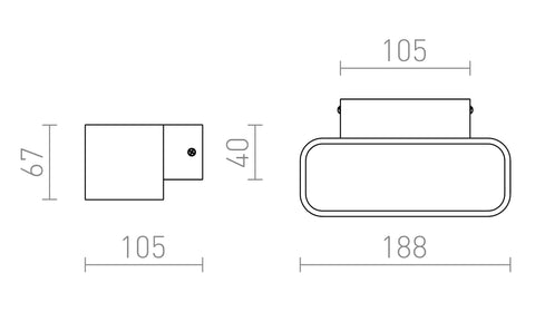 REEM seinävalaisin, kaksisuuntainen LED, 4.5W, 3000K - Nordic Lumen