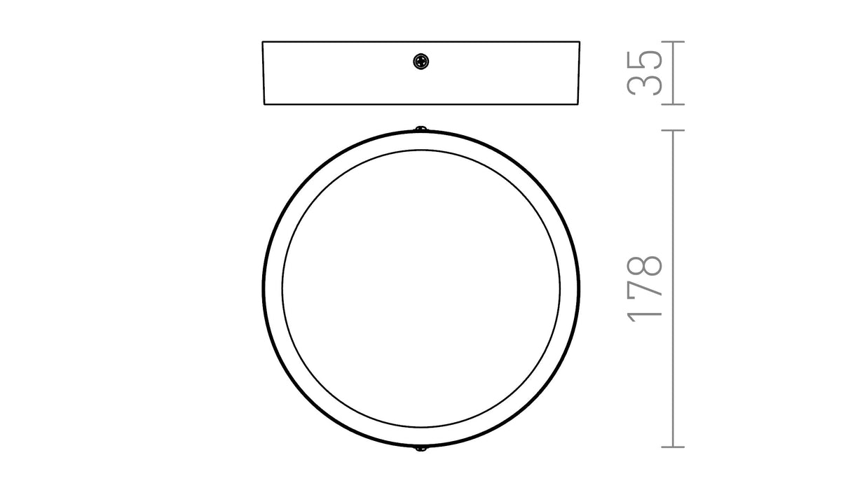 Rendl HUE R 17 taklampa – måttskiss
