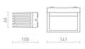 CLAIRE 14 Seinävalaisin – Mitat: 141 mm x 108 mm x 66 mm