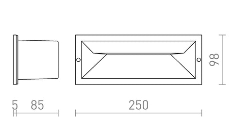 RAGG upotettu ulkovalaisin, 12W LED, IP65 - Nordic Lumen