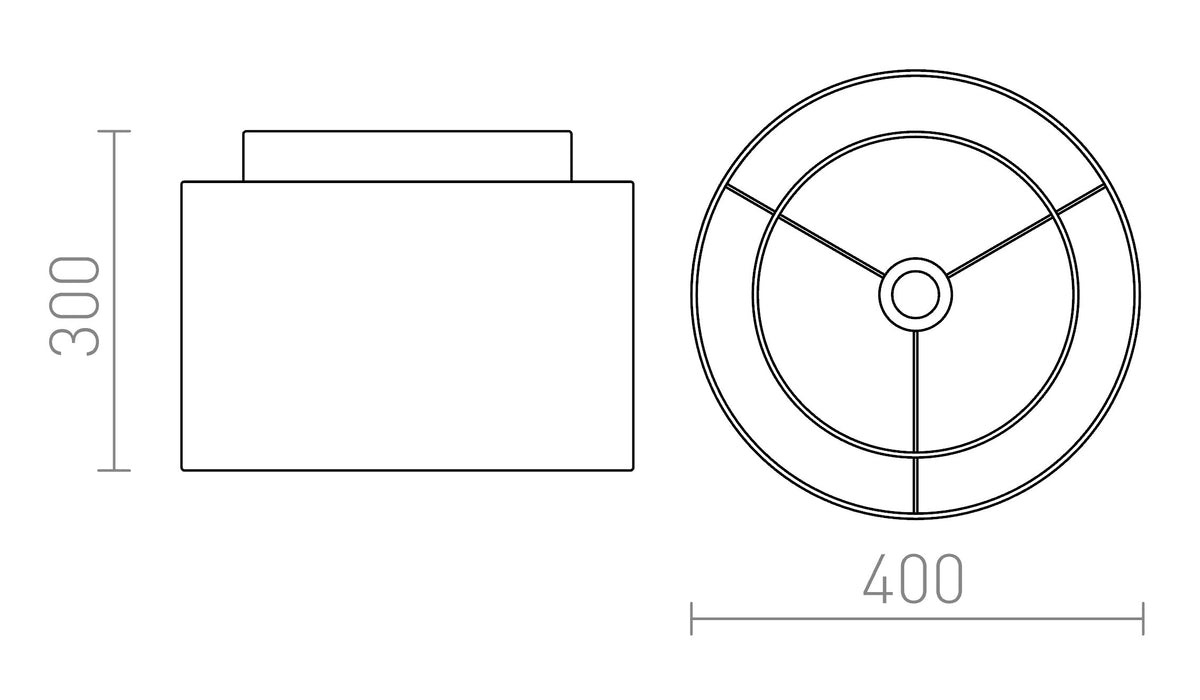 DOUBLE 40/30 lampskärm Polycotton och Sintsi – flera färger – måttskiss