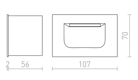 PER Upotettava LED-Seinävalaisin 3W 76 lm Ra 80 IP54 - Nordic Lumen