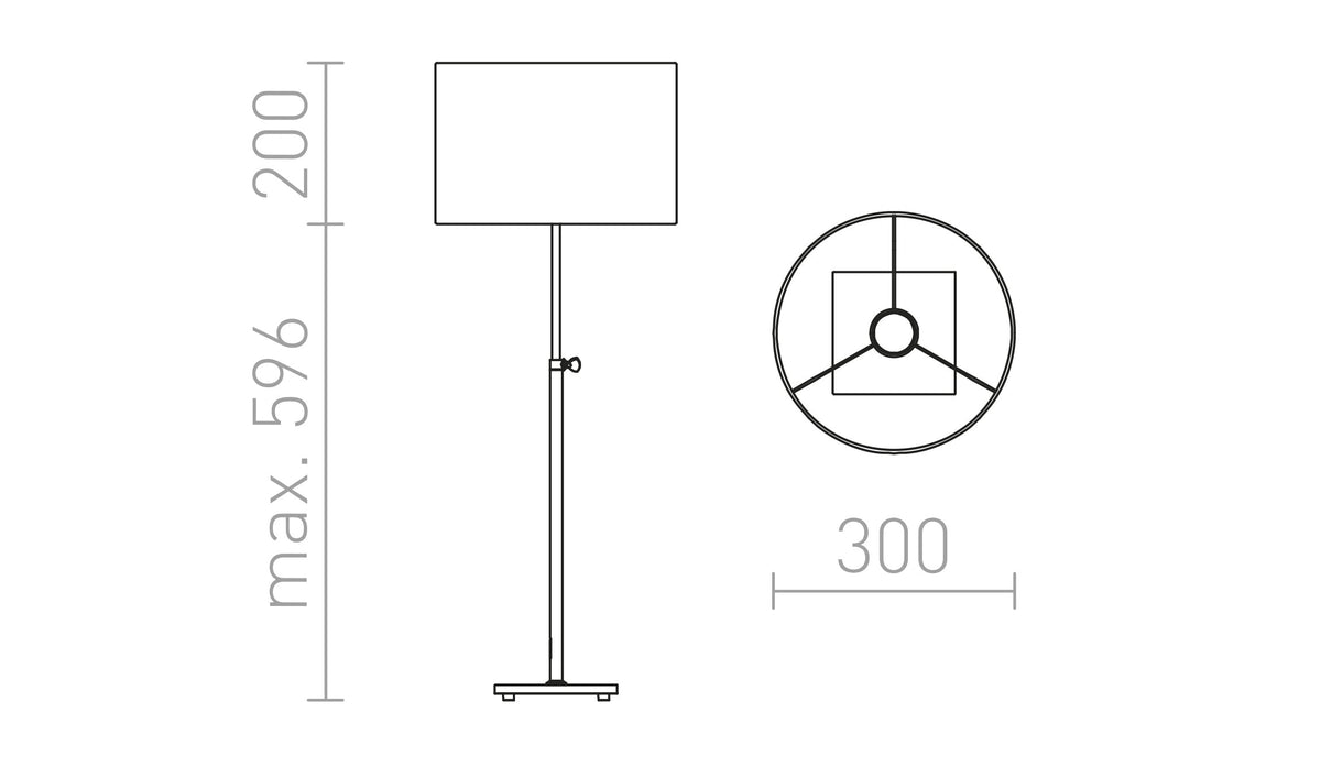 Rendl EDIKA bordslampa – måttskiss
