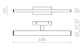 PANON LONG Seinävalaisin – Kromi, LED 12W, IP44 - Nordic Lumen