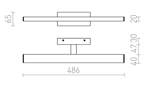 PANON LONG Seinävalaisin – Kromi, LED 12W, IP44 - Nordic Lumen