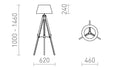 ALVIS/AMBITUS Lattiavalaisin – Kankainen Varjostin ja Bambujalusta - Nordic Lumen