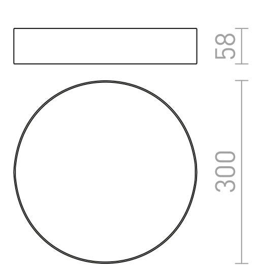 Rendl LARISA R 30 dimbar LED-taklampa – måttskiss