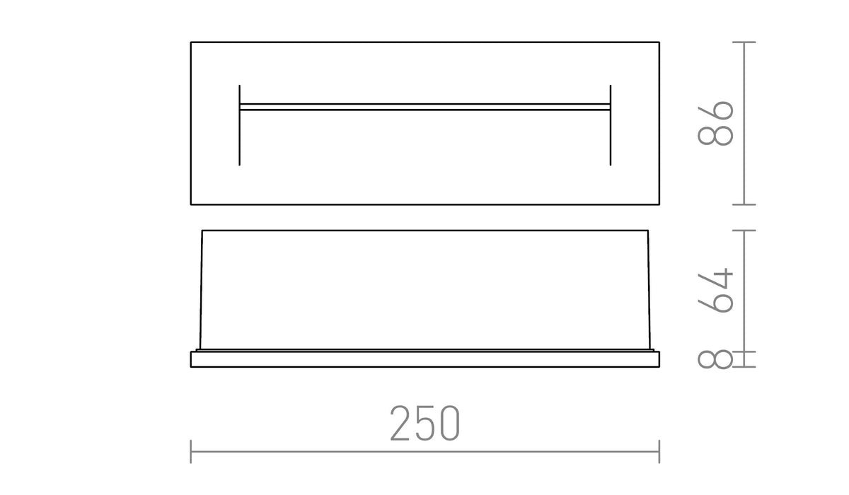 Rendl RASQ infälld LED-vägglampa – måttskiss