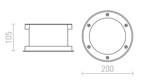 TERRA upotettava LED-ulkovalaisin, 20W - Nordic Lumen